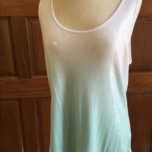 BLUE Saks Fifth Avenue sequined tank top